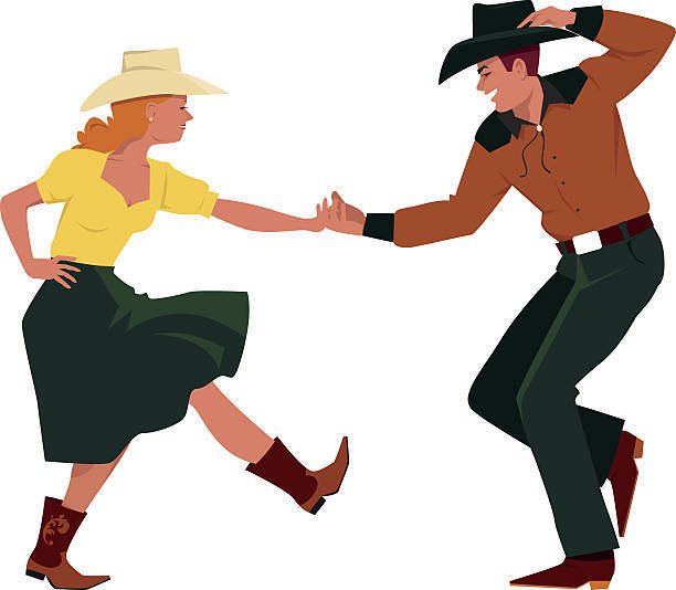 Cowboy and Cowgirl dancing