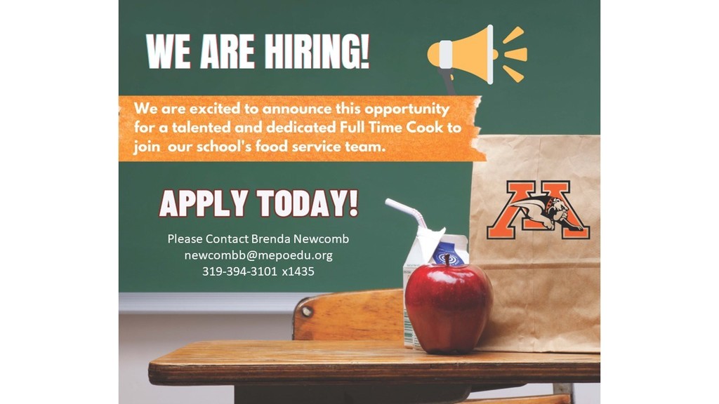 Cooks Job opening, contact Brenda Newcomb to apply